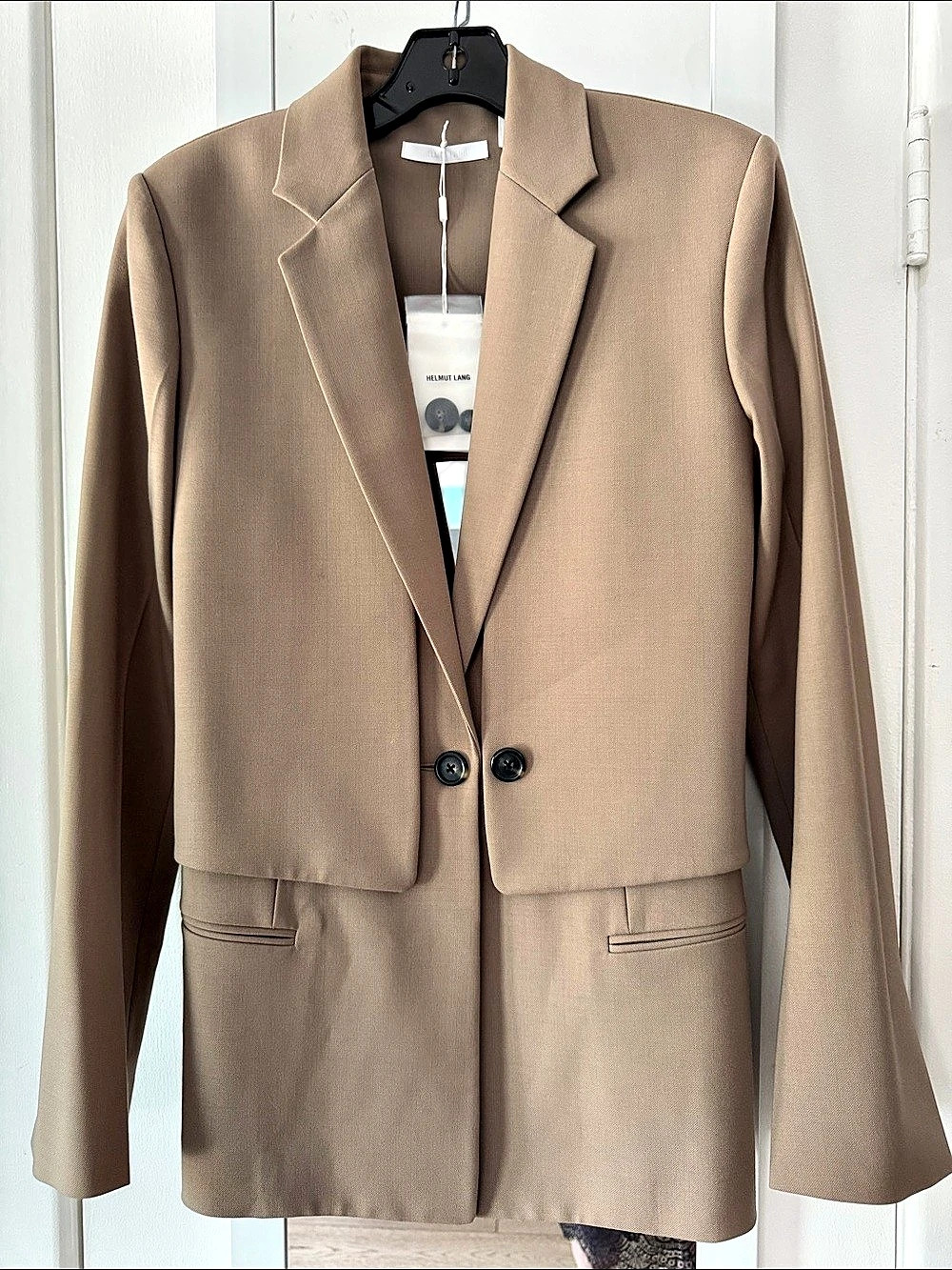 Helmut Lang  layered cutout stretch-twill blazer (NWT)